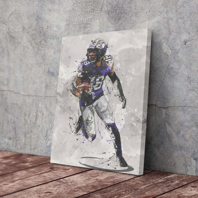 Justin Jefferson Poster Minnesota Vikings NFL Canvas Wall Art Home Decor Framed Poster Man Cave Gift