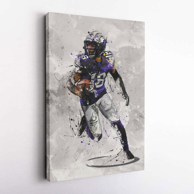 Justin Jefferson Poster Minnesota Vikings NFL Canvas Wall Art Home Decor Framed Poster Man Cave Gift