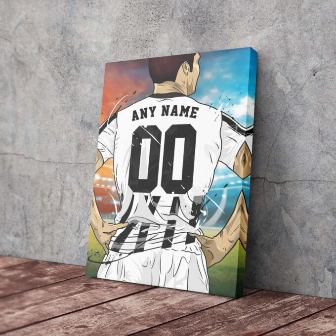 Juventus F.C. Jersey Soccer Personalized Jersey Custom Name and Number Canvas Wall Art Home Decor Framed Poster Man Cave Gift