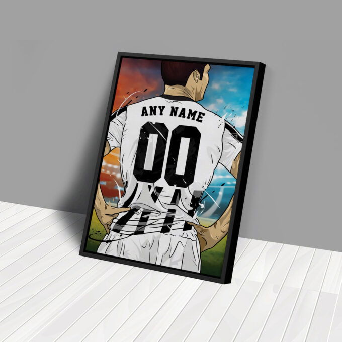Juventus F.C. Jersey Soccer Personalized Jersey Custom Name and Number Canvas Wall Art Home Decor Framed Poster Man Cave Gift