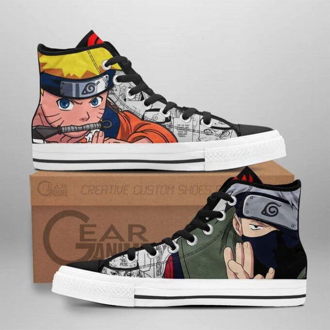 Kakashi And Naruto High Top Shoes Custom Naruto Anime For Fans