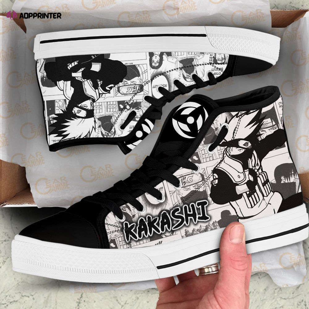 Kakashi Hatake High Top Shoes Custom Naruto Anime For Fans Kakashi Hatake High Top Shoes Custom Naruto Anime For Fans