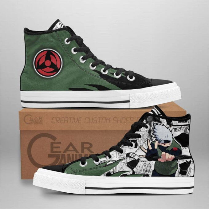 Kakashi Hatake Mix Manga Style High Top Shoes Custom Naruto Anime For Fans