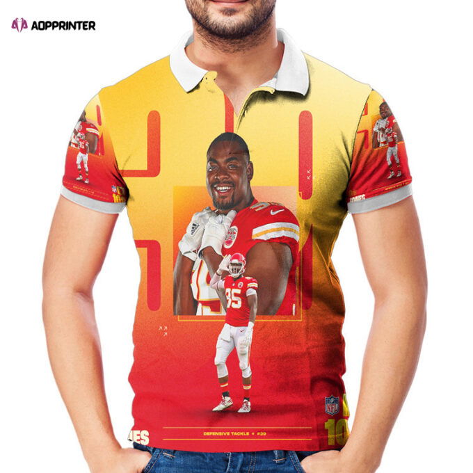 Kansas City Chiefs Chris Jones 3D Gift for Fans Polo Shirt