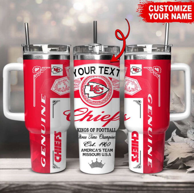 Kansas City Chiefs NFL Kings Of Football Custom Your Text Stanley Tumbler 40Oz Gift for Fans