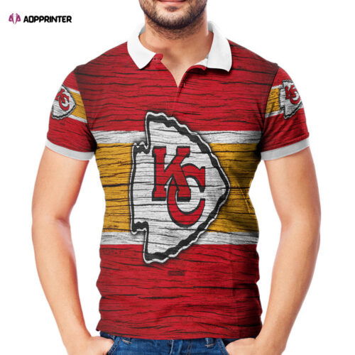 Kansas City Chiefs Wooden v2 Texture 3D Gift for Fans Polo Shirt