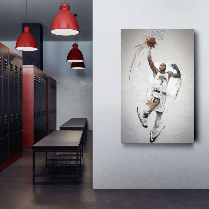 Kawhi Leonard Poster Dunk Los Angeles Clippers NBA Framed Wall Art Home Decor Canvas Print Artwork