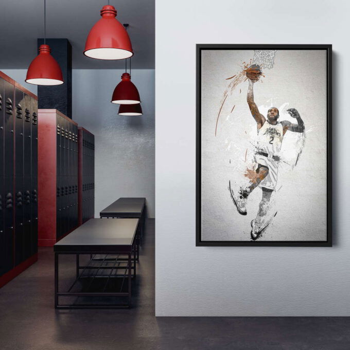 Kawhi Leonard Poster Dunk Los Angeles Clippers NBA Framed Wall Art Home Decor Canvas Print Artwork