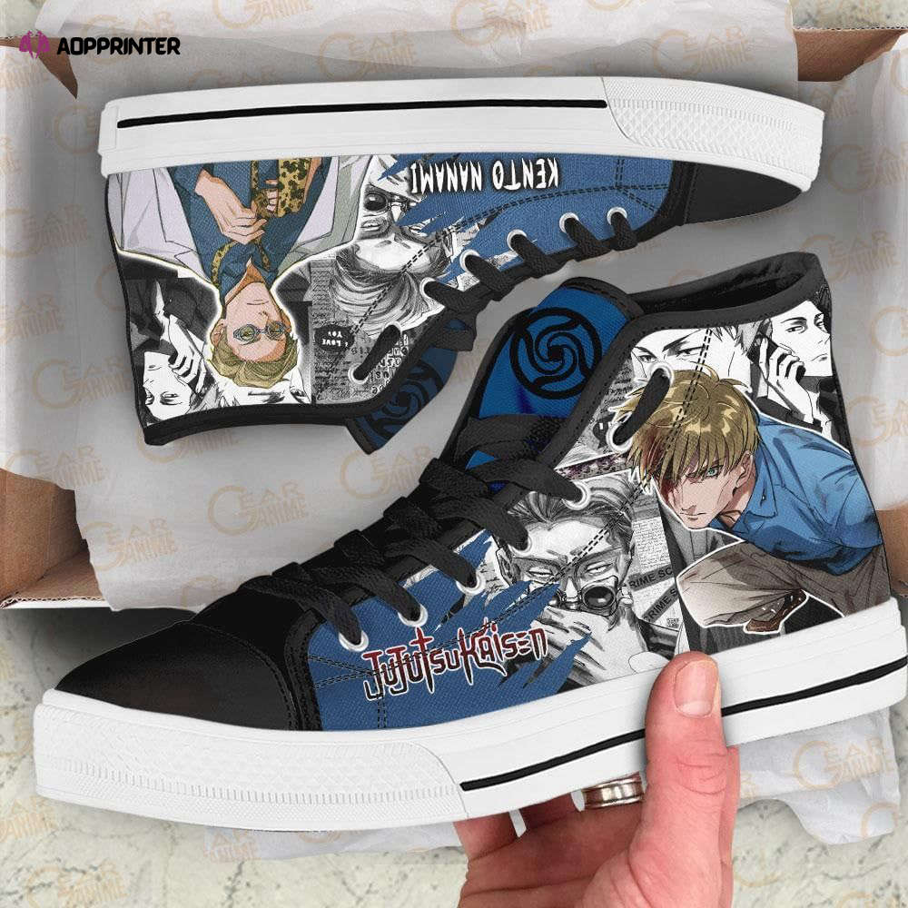 Kento Nanami Custom Canvas High Top Shoes For Fans Jujutsu Kaisen Anime Kento Nanami Custom Canvas High Top Shoes For Fans Jujutsu Kaisen Anime