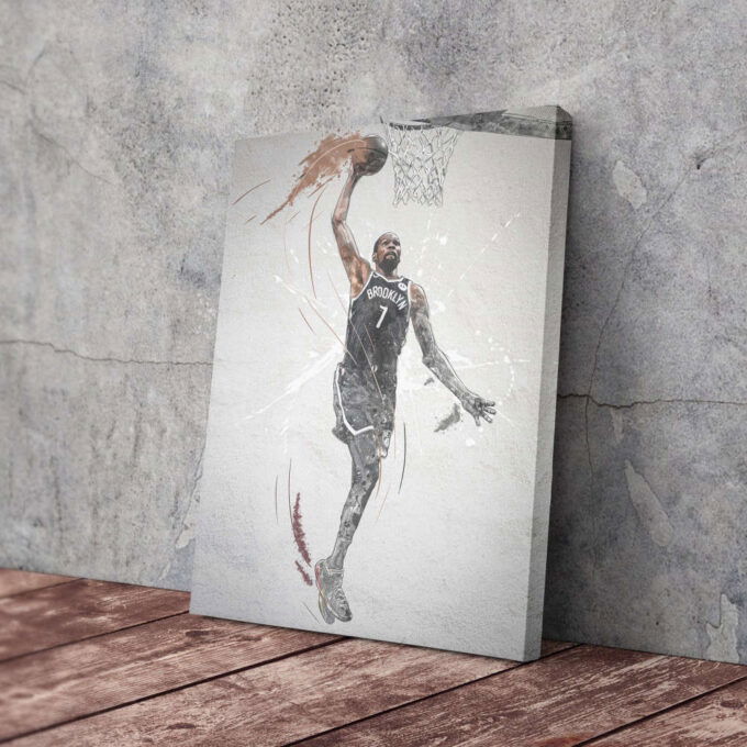 Kevin Durant Poster Dunk Brooklyn Nets NBA Framed Wall Art Home Decor Canvas Print Artwork