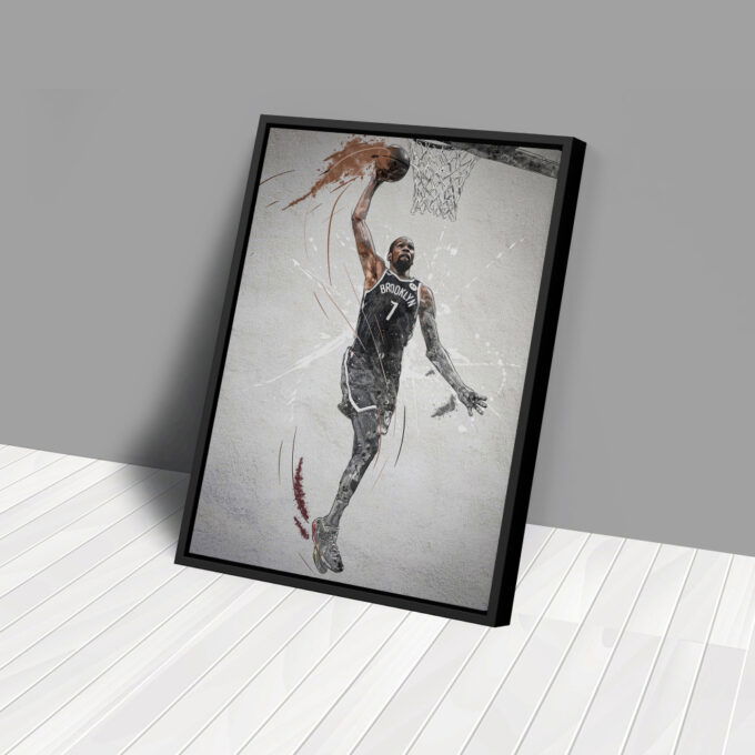 Kevin Durant Poster Dunk Brooklyn Nets NBA Framed Wall Art Home Decor Canvas Print Artwork