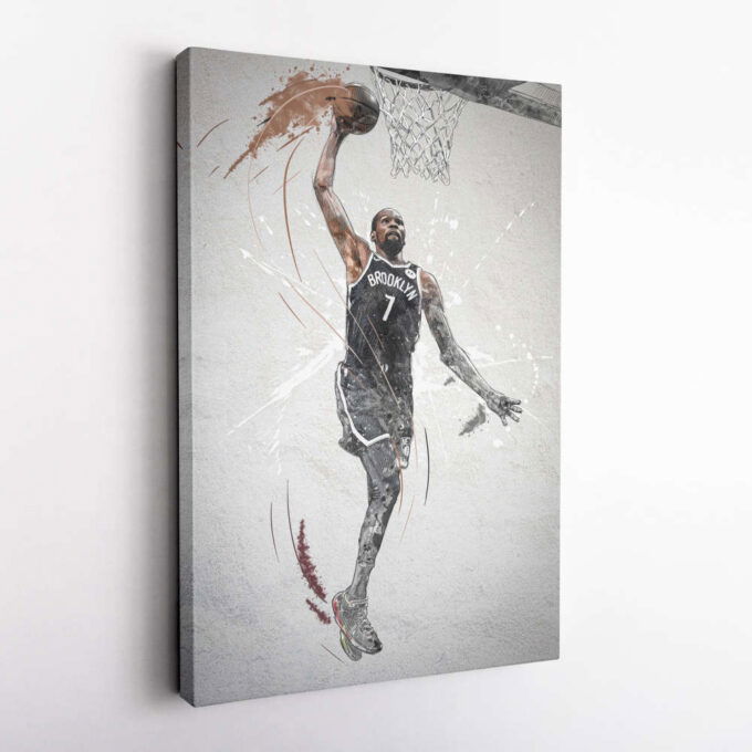 Kevin Durant Poster Dunk Brooklyn Nets NBA Framed Wall Art Home Decor Canvas Print Artwork