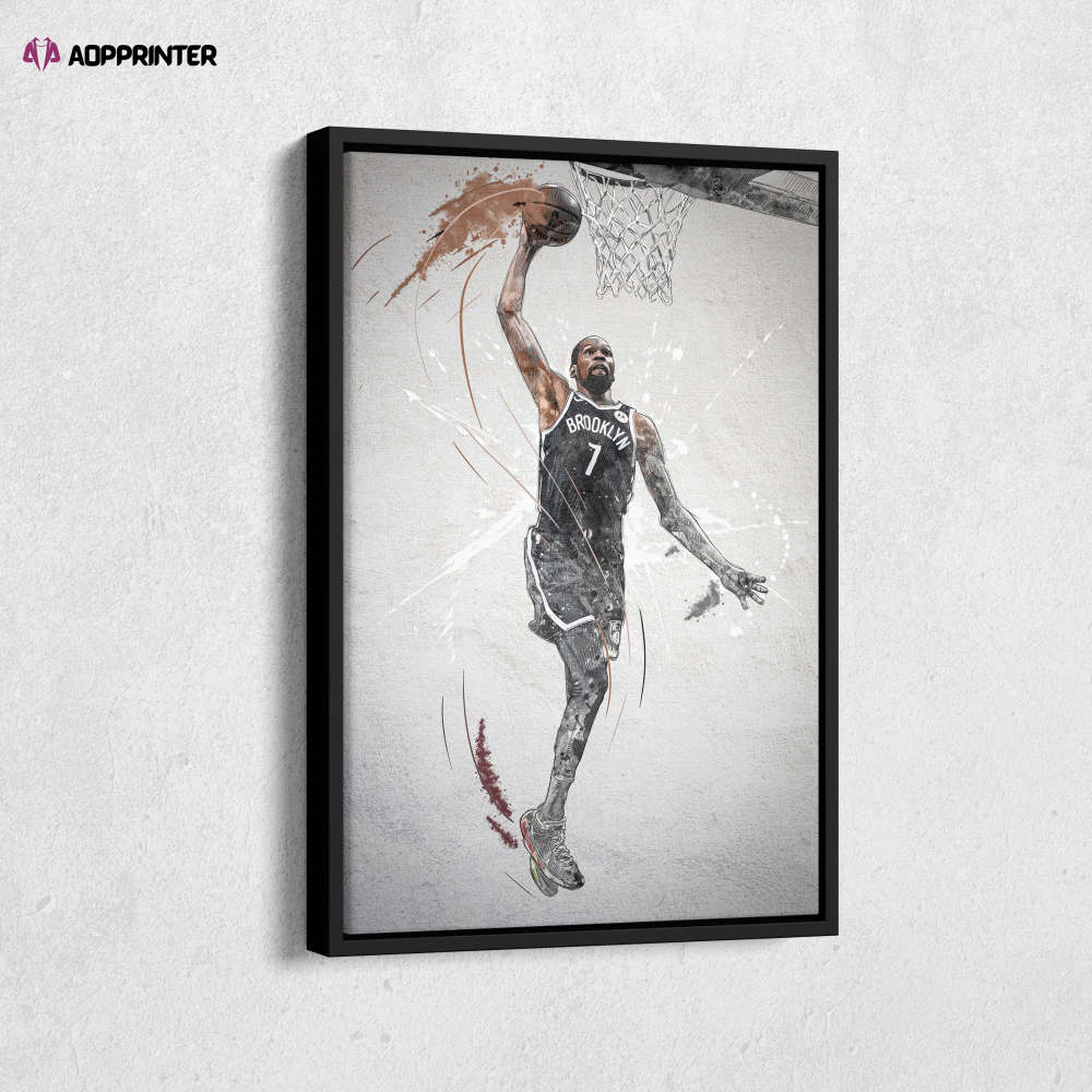 Kevin Durant Poster Dunk Brooklyn Nets NBA Framed Wall Art Home Decor Canvas Print Artwork Kevin Durant Poster Dunk Brooklyn Nets NBA Framed Wall Art Home Decor Canvas Print Artwork