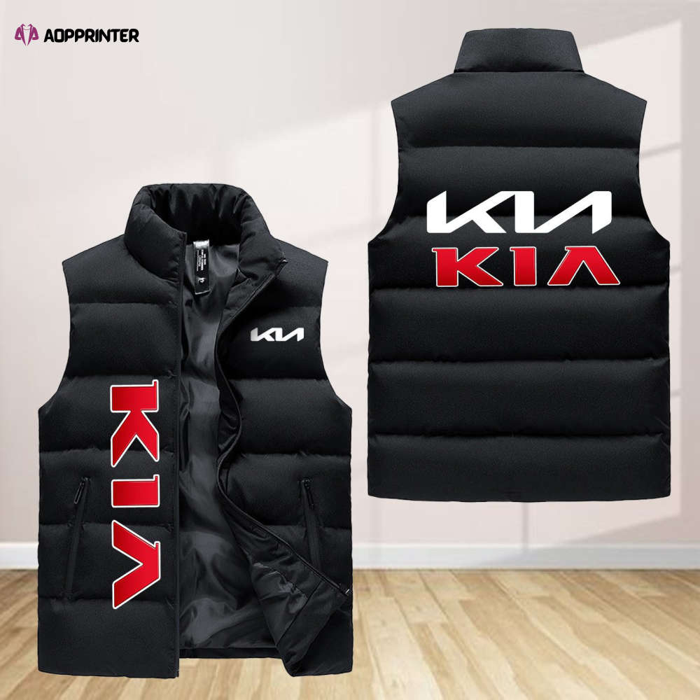 Kia Sleeveless Puffer Jacket Custom For Fans Gifts Kia Sleeveless Puffer Jacket Custom For Fans Gifts