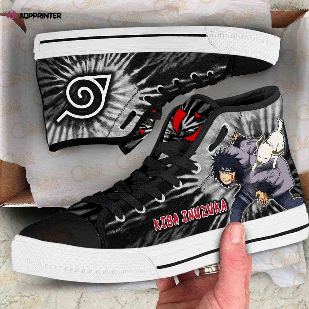 Kiba Inuzuka Tie Dye Style High Top Shoes Custom Naruto Anime For Fans Kiba Inuzuka Tie Dye Style High Top Shoes Custom Naruto Anime For Fans