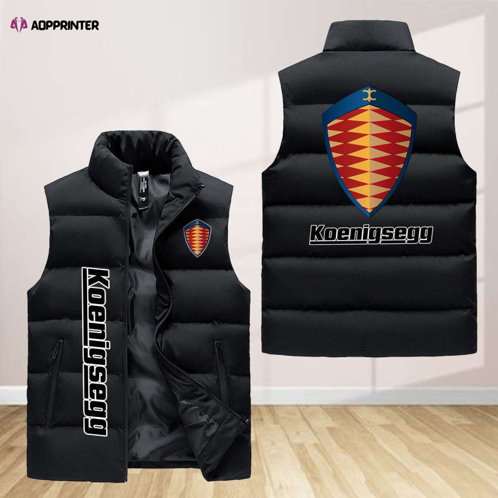 Koenigsegg Sleeveless Puffer Jacket Custom For Fans Gifts Koenigsegg Sleeveless Puffer Jacket Custom For Fans Gifts