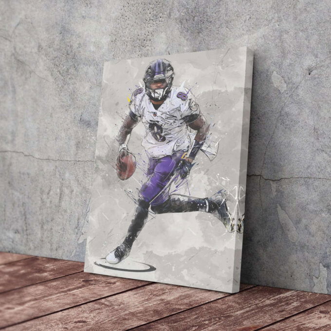 Lamar Jackson Poster Baltimore Ravens NFL Canvas Wall Art Home Decor Framed Poster Man Cave Gift