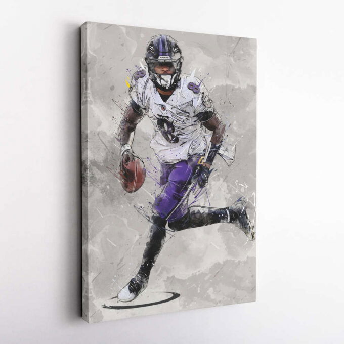 Lamar Jackson Poster Baltimore Ravens NFL Canvas Wall Art Home Decor Framed Poster Man Cave Gift