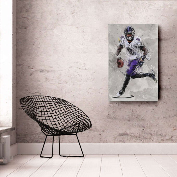 Lamar Jackson Poster Baltimore Ravens NFL Canvas Wall Art Home Decor Framed Poster Man Cave Gift