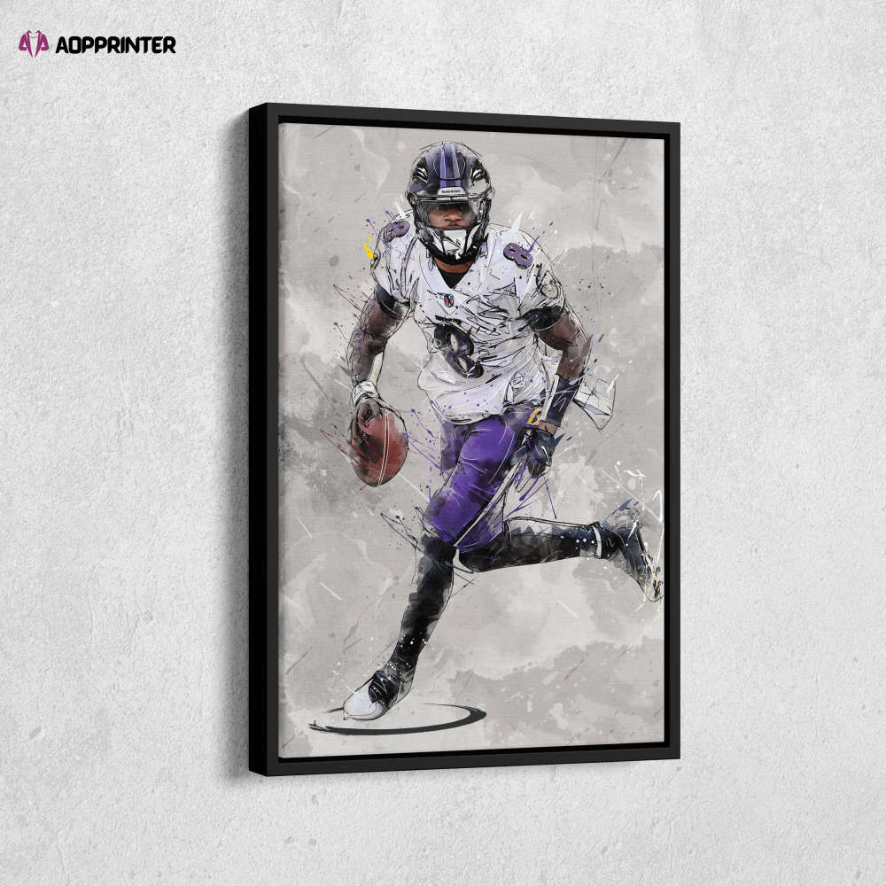 Lamar Jackson Poster Baltimore Ravens NFL Canvas Wall Art Home Decor Framed Poster Man Cave Gift Lamar Jackson Poster Baltimore Ravens NFL Canvas Wall Art Home Decor Framed Poster Man Cave Gift