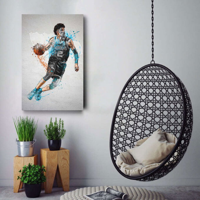 LaMelo Ball Poster Charlotte Hornets NBA Framed Wall Art Home Decor Canvas Print Artwork