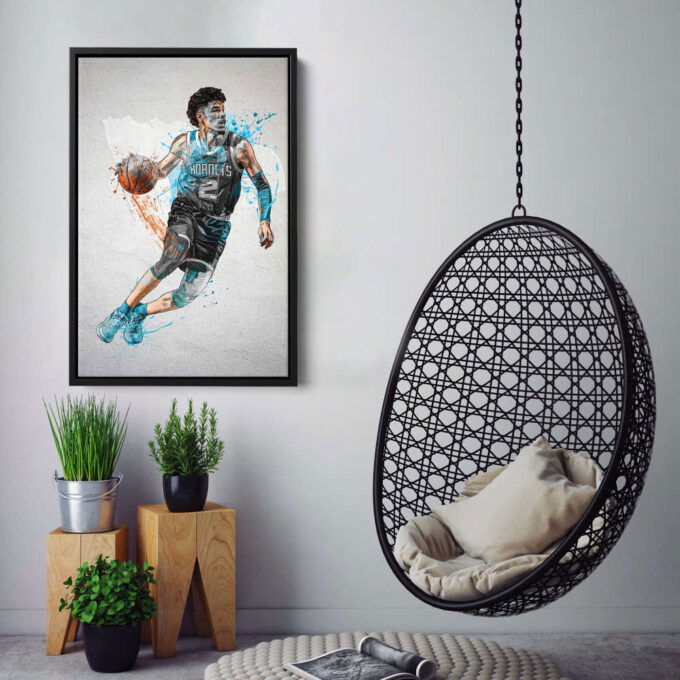 LaMelo Ball Poster Charlotte Hornets NBA Framed Wall Art Home Decor Canvas Print Artwork