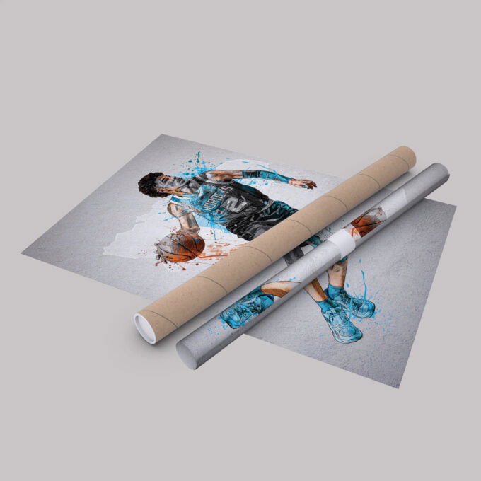 LaMelo Ball Poster Charlotte Hornets NBA Framed Wall Art Home Decor Canvas Print Artwork