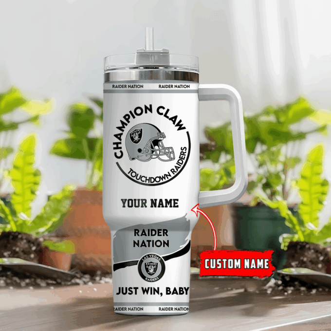 Las Vegas Raiders Champion Claw NFL Personalized Stanley Tumbler 40Oz Gift for Fans