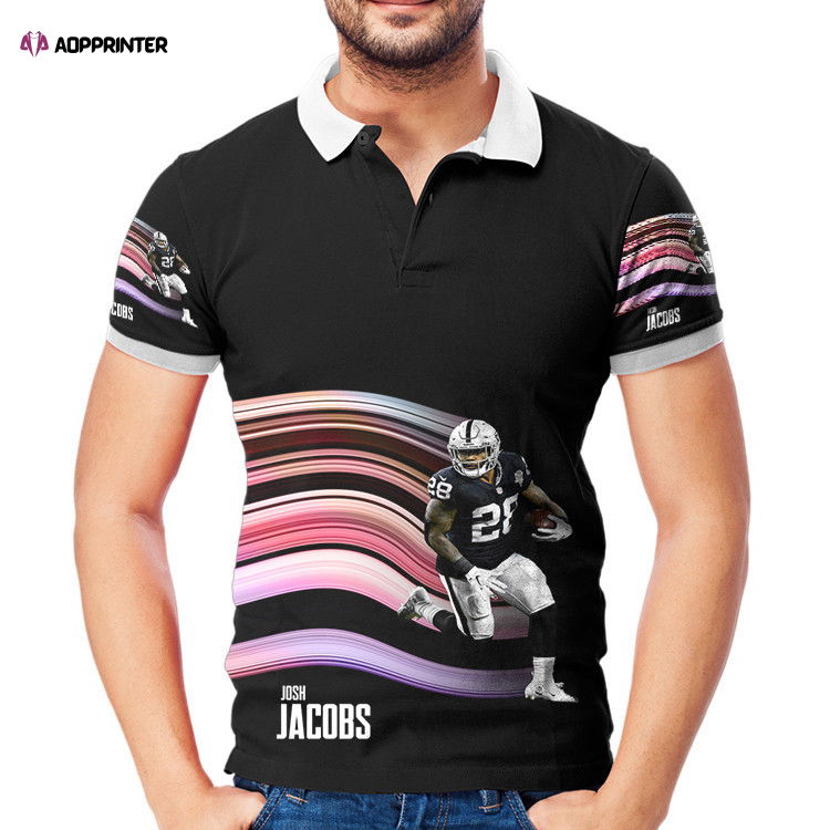 Las Vegas Raiders Josh Jacobs 28 v3 3D Gift for Fans Polo Shirt Las Vegas Raiders Josh Jacobs 28 v3 3D Gift for Fans Polo Shirt