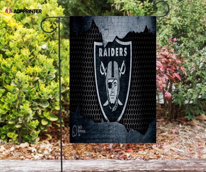 Las Vegas Raiders Logo Metal3 Double Sided Printing   Garden Flag Home Decor Gifts