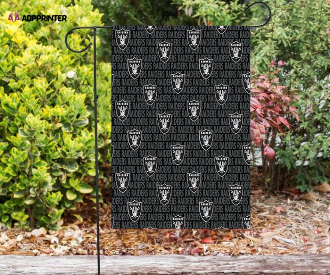Las Vegas Raiders Logo Pattern7 Double Sided Printing   Garden Flag Home Decor Gifts