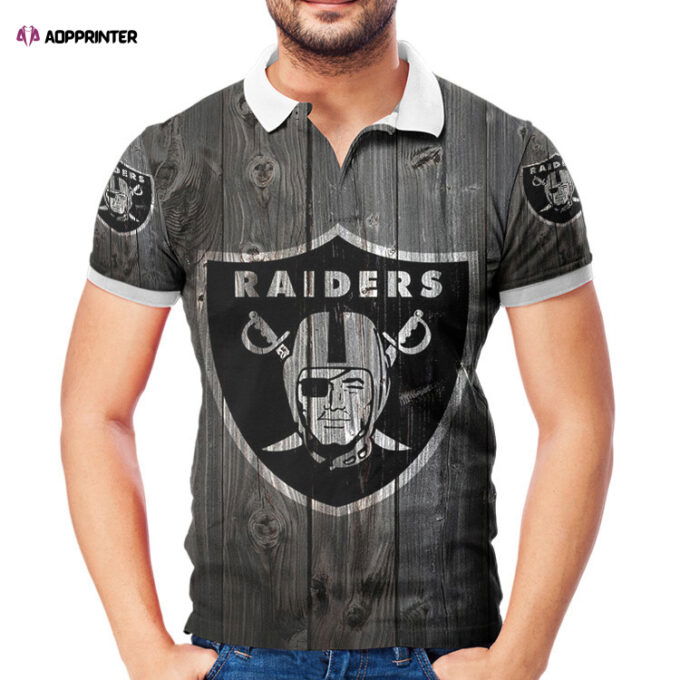 Las Vegas Raiders Logo Wood 3D Gift for Fans Polo Shirt