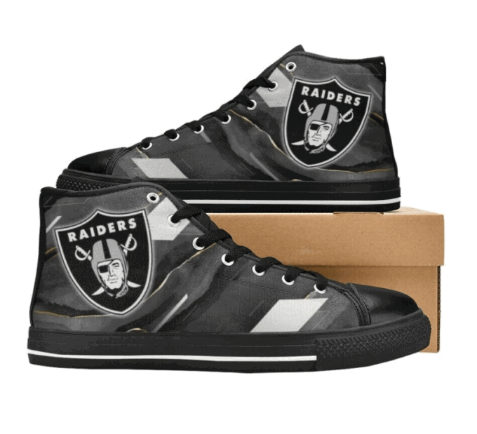 Las Vegas Raiders NFL Custom Canvas High Top Shoes