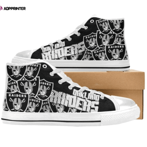 Las Vegas Raiders NFL Custom Canvas High Top Shoes