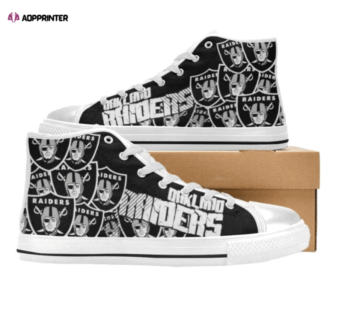 Las Vegas Raiders NFL Custom Canvas High Top Shoes
