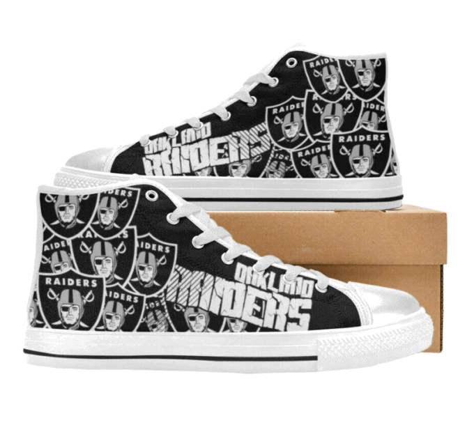 Las Vegas Raiders NFL Custom Canvas High Top Shoes