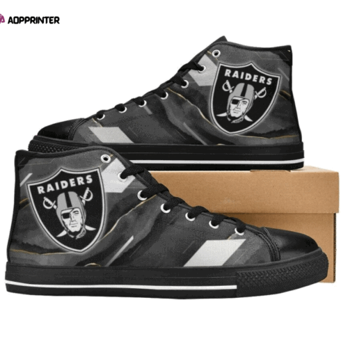 Cart 3 Las Vegas Raiders NFL Custom Canvas High Top Shoes