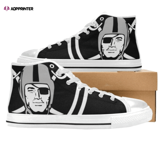 Las Vegas Raiders NFL Custom Canvas High Top Shoes