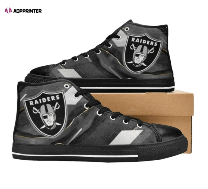 Las Vegas Raiders NFL Custom Canvas High Top Shoes