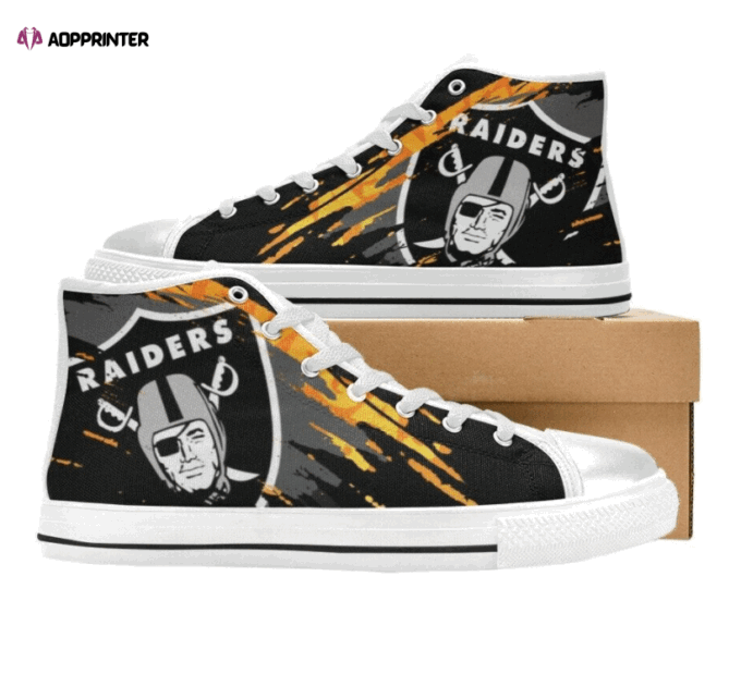 Las Vegas Raiders NFL Custom Canvas High Top Shoes