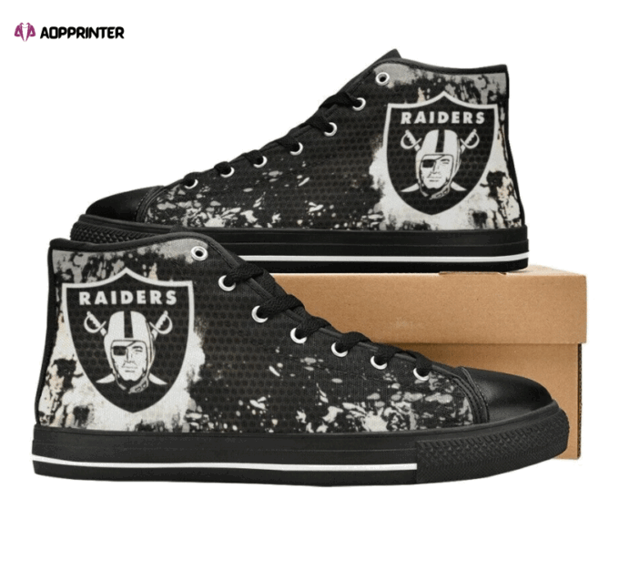 Las Vegas Raiders NFL Custom Canvas High Top Shoes