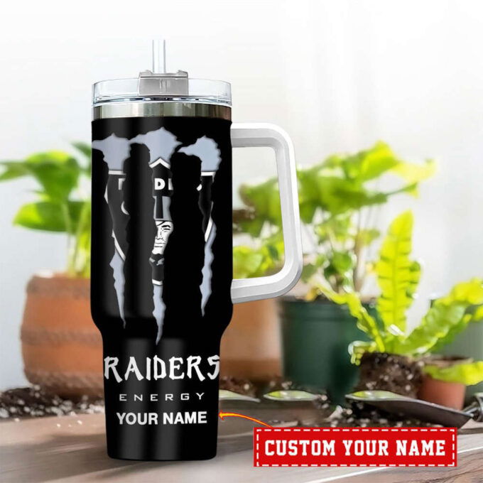 Las Vegas Raiders NFL Energy Nutrition Facts Personalized Stanley Tumbler 40Oz Gift for Fans