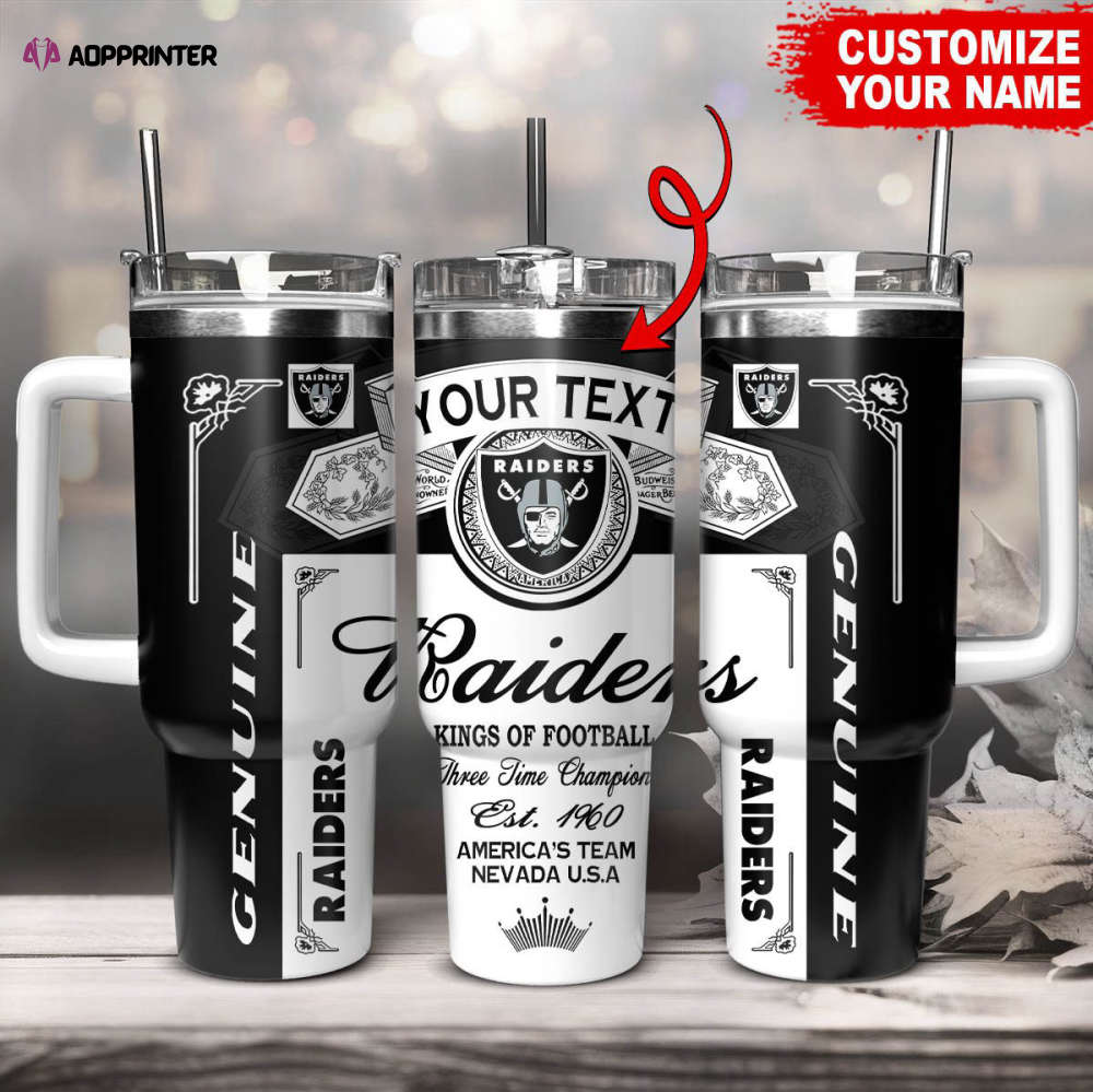 Las Vegas Raiders NFL Kings Of Football Custom Your Text Stanley Tumbler 40Oz Gift for Fans Las Vegas Raiders NFL Kings Of Football Custom Your Text Stanley Tumbler 40Oz Gift for Fans