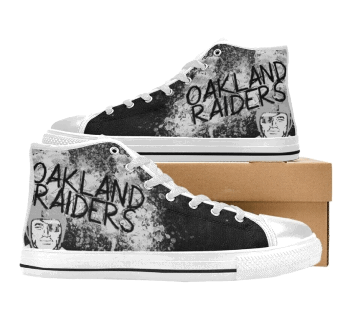 Las Vegas Raiders NFL Oakland Raiders Custom Canvas High Top Shoes