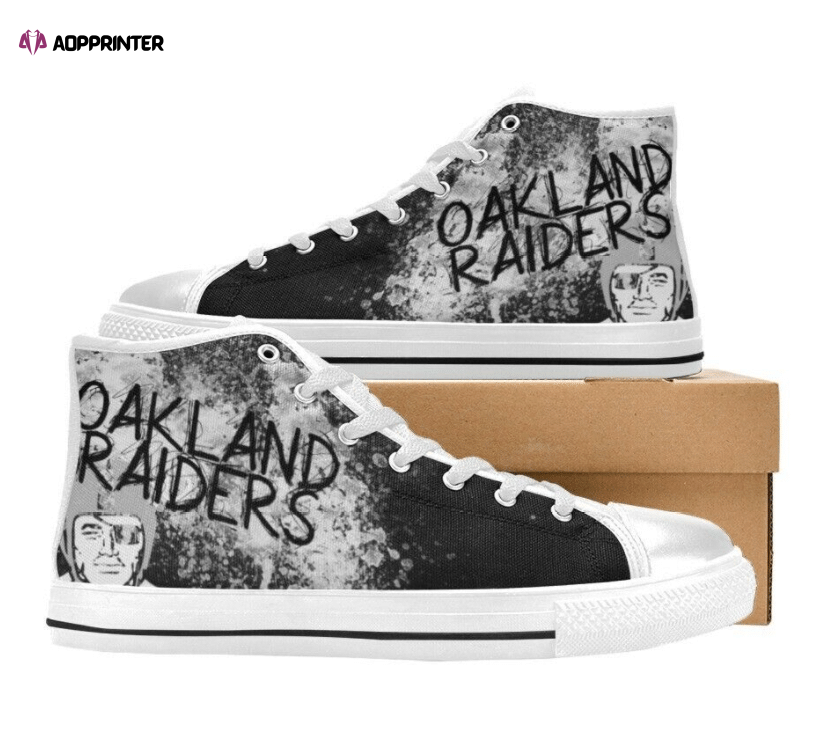 Las Vegas Raiders NFL Oakland Raiders Custom Canvas High Top Shoes Las Vegas Raiders NFL Oakland Raiders Custom Canvas High Top Shoes