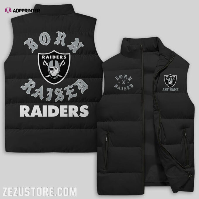 Las Vegas Raiders NFL Sleeveless Puffer Jacket Custom For Fans Gifts