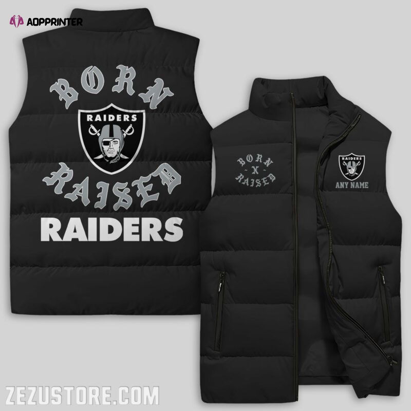 Las Vegas Raiders NFL Sleeveless Puffer Jacket Custom For Fans Gifts Las Vegas Raiders NFL Sleeveless Puffer Jacket Custom For Fans Gifts