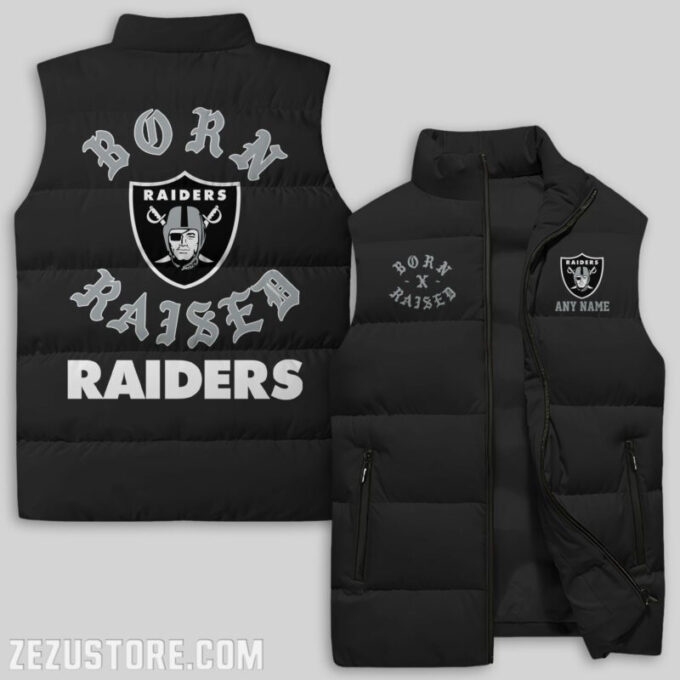 Las Vegas Raiders NFL Sleeveless Puffer Jacket Custom For Fans Gifts