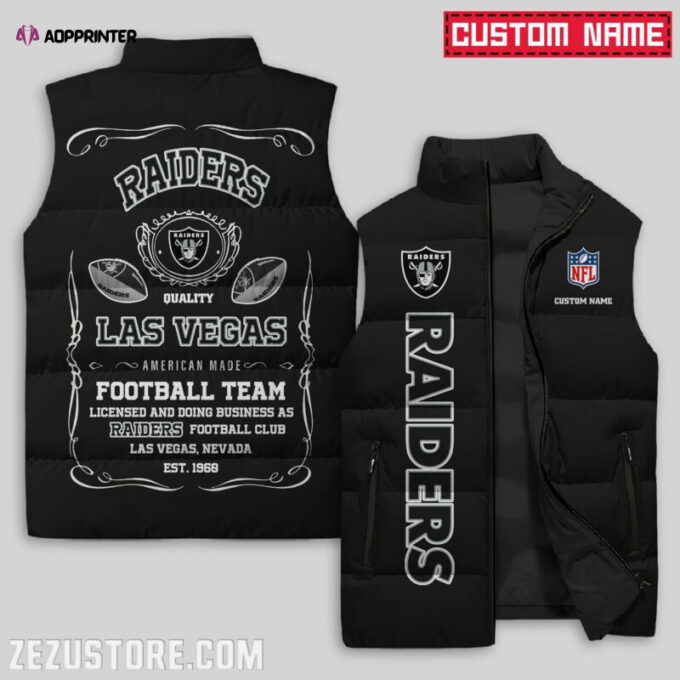 Las Vegas Raiders NFL Sleeveless Puffer Jacket Custom For Fans Gifts