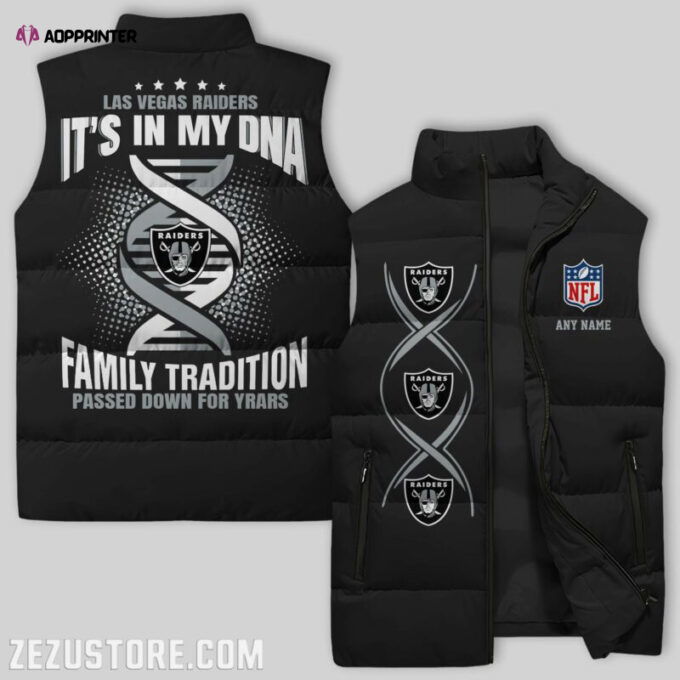 Las Vegas Raiders NFL Sleeveless Puffer Jacket Custom For Fans Gifts